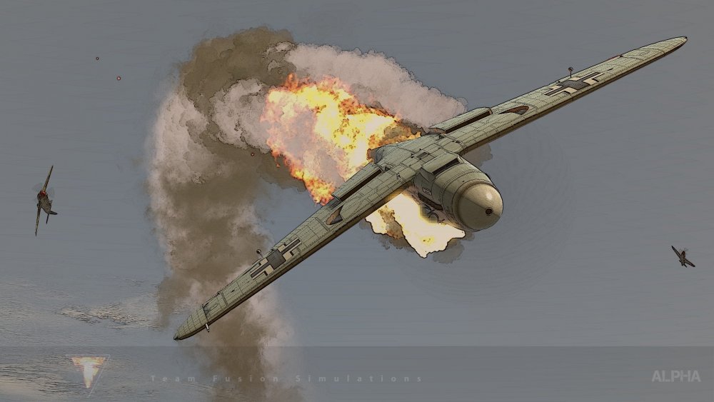 Bf 109 F-2 trop on fire(comic).jpg