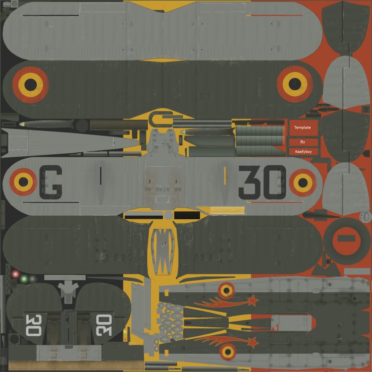 Gloster Gladiator  No 30 of 1 Escadrille, 1 Groupe ( La Comete), Schaffer Airfield, Diest, Late 1930s.jpg