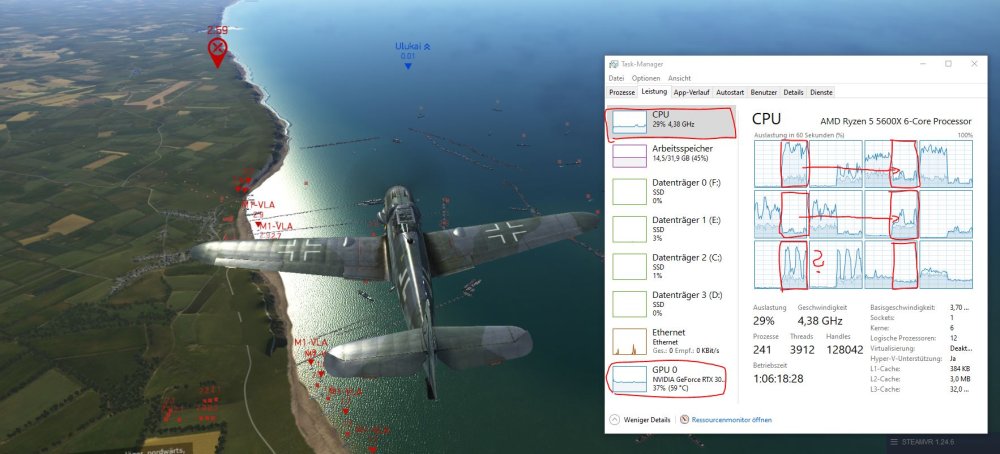 Il2 VR CPU Usage  Beach head.JPG