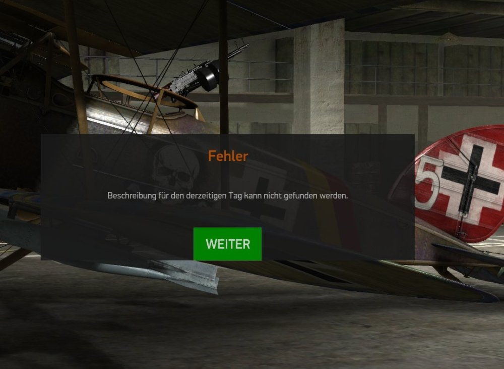 Fatal career bug "Beschreibung für den derzeitigen Tag kann nicht