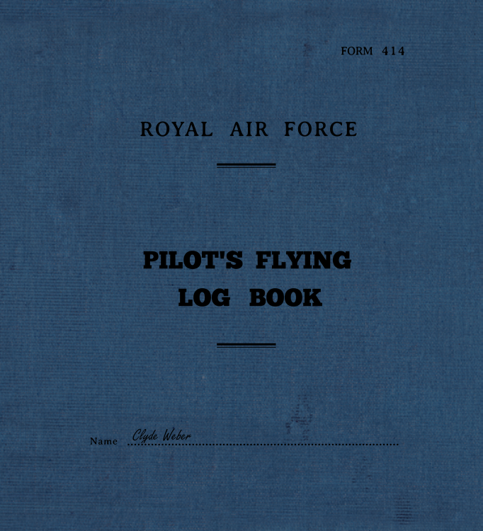Clyde Weber- RAF Pilots Flying Log Book Cover - 1941-V1-0-1.png