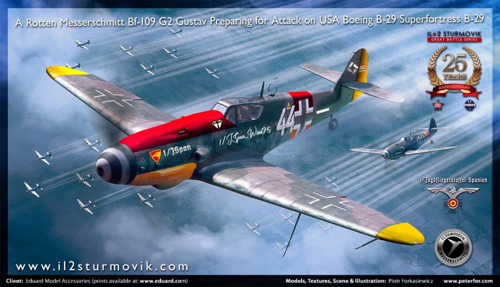 A Rotten Messerschmitt Bf-109 G2 Gustav Preparing for Attack on USA B-29 Super Fortresses pequeño.jpg